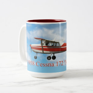 Classic 1958 Cessna 172 "Straight Tail" Two-Tone Coffee Mug