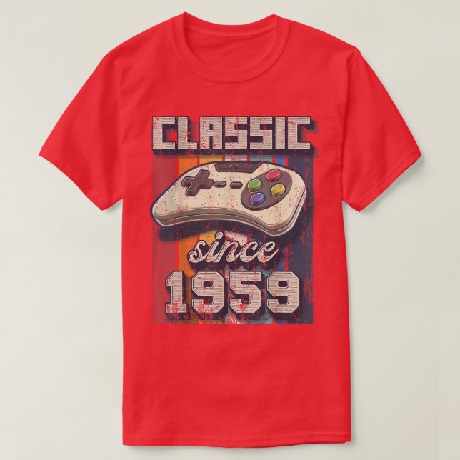 Classic 1959 63rd Birthday Retro Video Game Contro T-Shirt (Design Front)