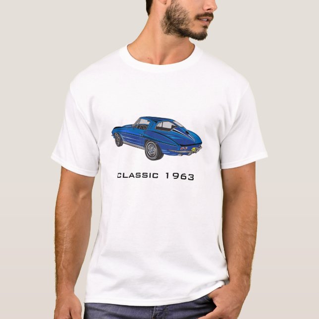 Classic 1963 Blue Corvette T-Shirt (Front)