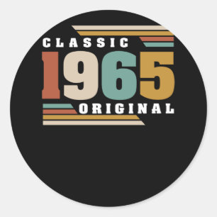Classic 1965 Original 57th Birthday 57 Year Old Round Sticker