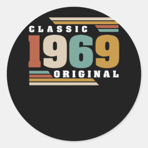 Classic 1969 Original 53rd Birthday 53 Year Old Round Sticker