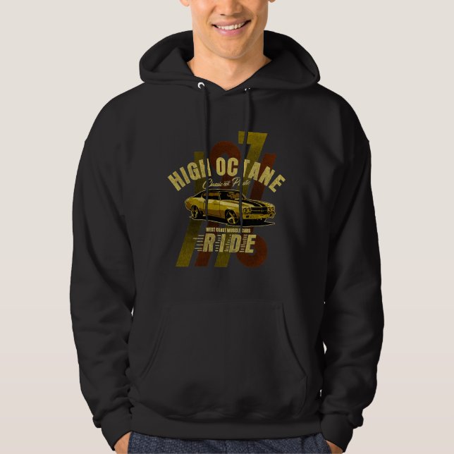 Classic 1971 High Octane Muscle Car  Hoodie (Front)