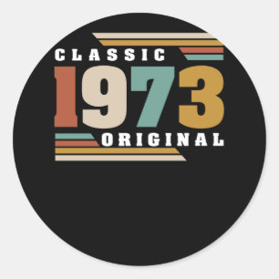 Classic 1973 Original 49th Birthday 49 Year Old Round Sticker