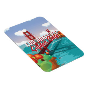 Classic 1980s L.A Golden Gate Video game box art Magnet