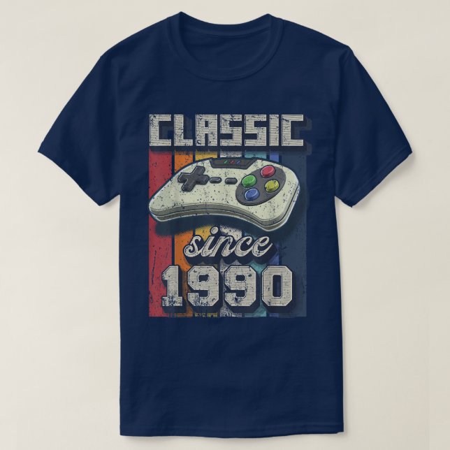 Classic 1990 32nd Birthday Retro Video Game Contro T-Shirt (Design Front)