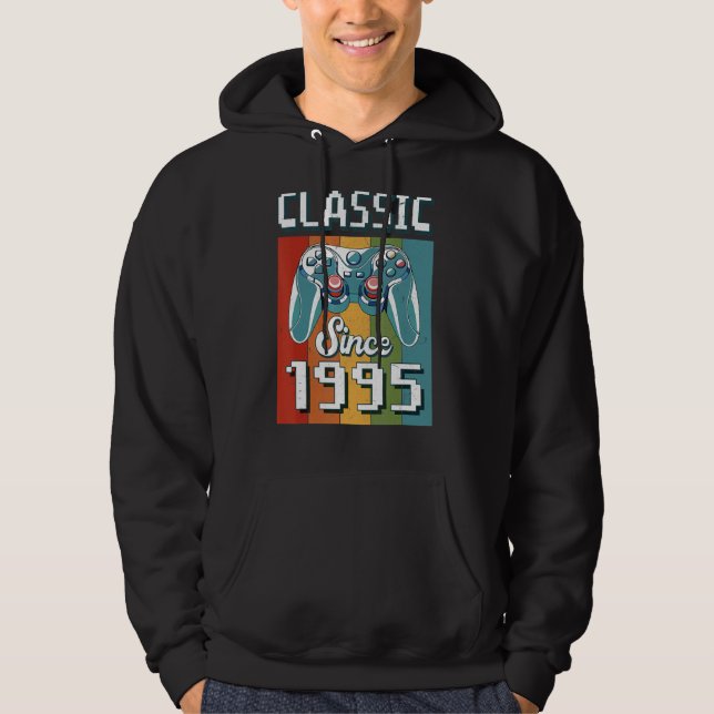 Classic 1995 27th Birthday Video Game Controller G Hoodie (Front)
