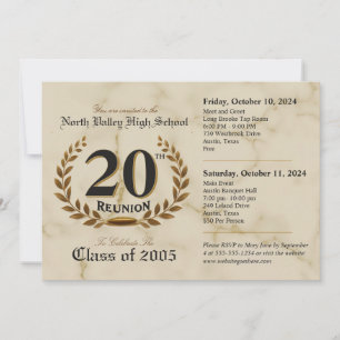 Classic 20th High School Reunion - Two-Day Event Invitation
