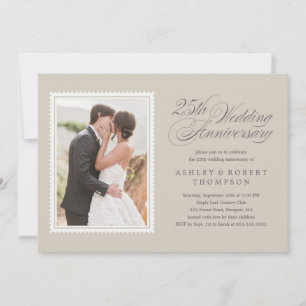 Classic 25th Anniversary Photo Invitations