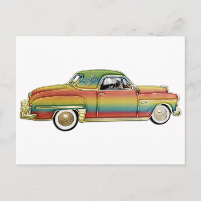 Classic 2 door hard top custom car postcard (Front)