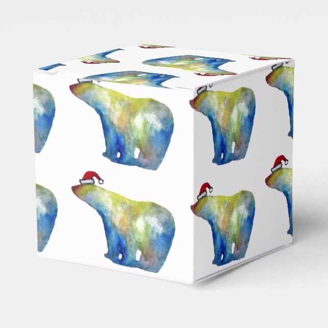 Classic 2x2 Santa Bear Favour Box (Front Side)