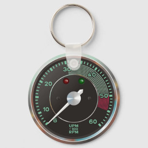 Classic 356 rev counter, old air-cooled sports car key ring