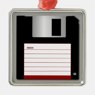 Classic 3.5" Red Floppy Disc Metal Tree Decoration