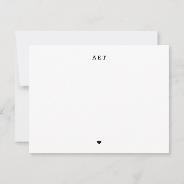 Classic 3 Initial Monogram with A Little Heart Card (Front)