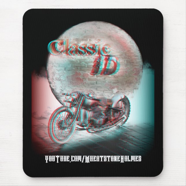 Classic 3D Motorcycle Mouse Mat (Front)