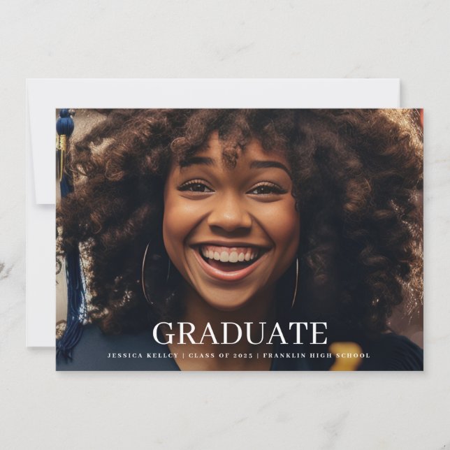 Classic 4 Photo Typography Graduate Announcement (Front)