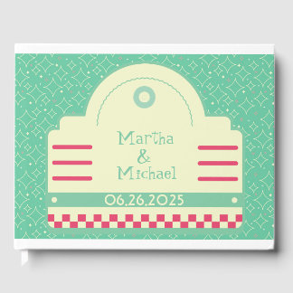 Classic 50s Diner Graphic Wedding Guest Book