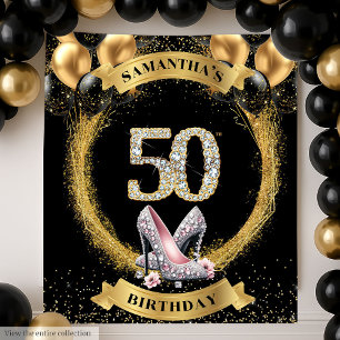 Classic 50th Birthday Diamond Numbers High Heels Tapestry
