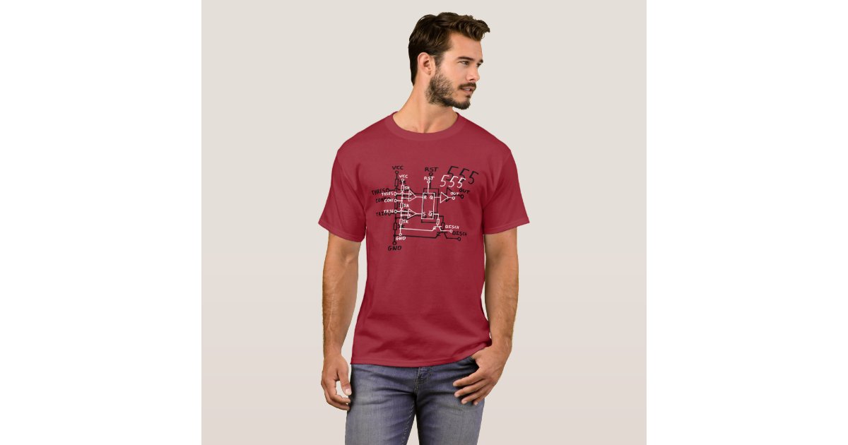 Classic 555 Timer Chip Schematic Circuit T-Shirt | Zazzle ...
