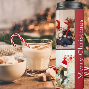 Classic 6 Photo Template Red Christmas Thermal Tumbler