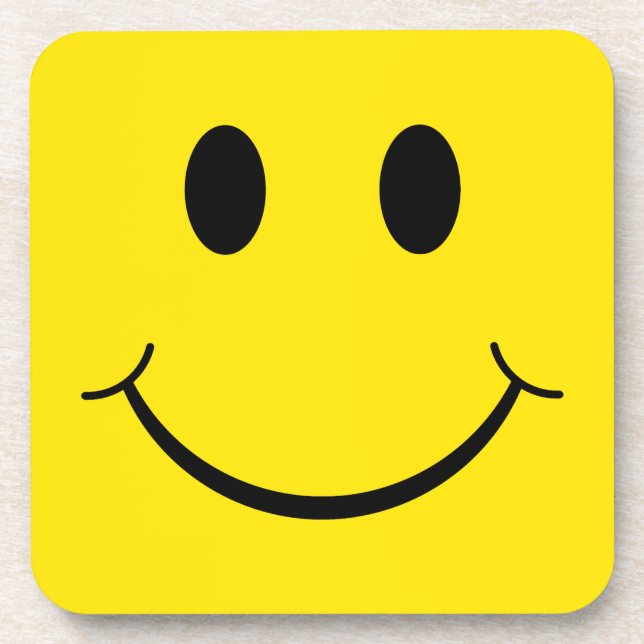 Classic 70's Yellow Happy Face Coaster (Front)