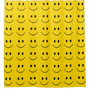 Classic 70's Yellow Happy Face Shower Curtain