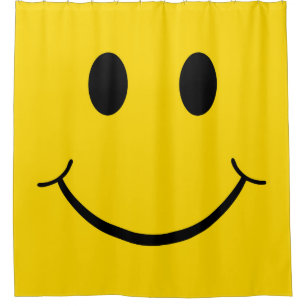 Classic 70's Yellow Happy Face Shower Curtain