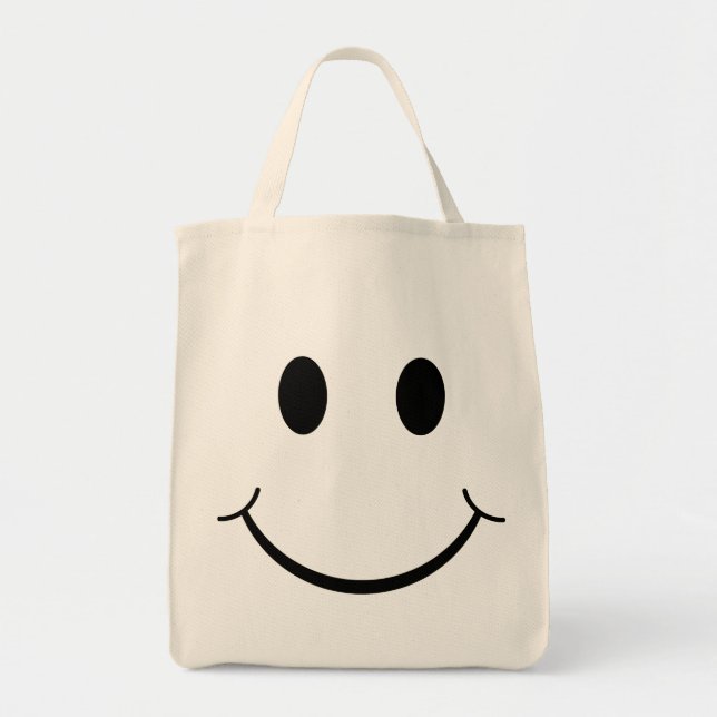 Classic 70's Yellow Happy Face Tote Bag (Front)