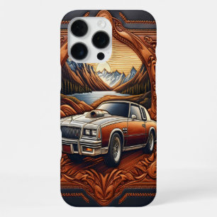 Classic 80s Car in Scenic Dream iPhone 16 Pro Max Case