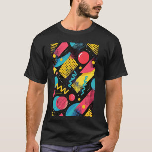 Classic 80s Style Synthwave Pattern Art T-Shirt