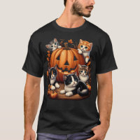 Classic 90S Cat Pumpkin Halloween Retro Floral Spo