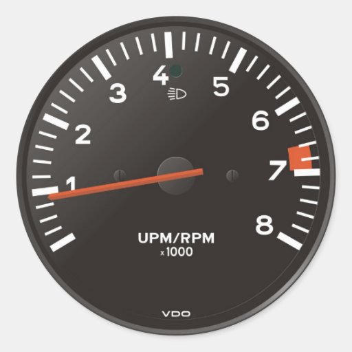 Image of Classic 911 rev counter (old air-cooled car) Classic Round Sticker