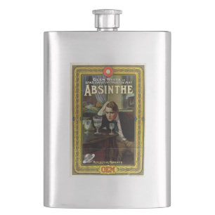 Classic Absinthe Poster  Hip Flask