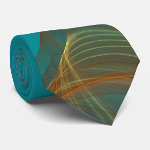 Classic Abstract Elegant Aqua/Teal Fractal Necktie
