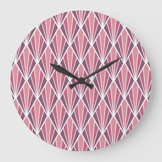 Classic abstract, geometric, stylish seamless patt large clock (Front)