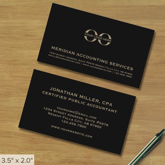 Classic Accounting Business Card with Logo (Creator Uploaded)