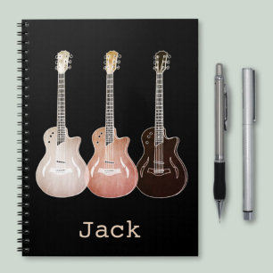 Classic Acoustic Guitars Vintage Art Name Jack Notebook