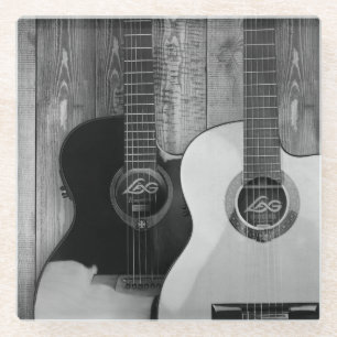 Classic Acoustic Guitars with Electronics Glass Coaster