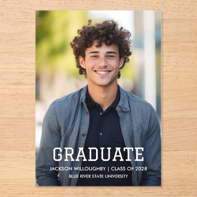 Classic Acrylic Graduation Announcement (Front)