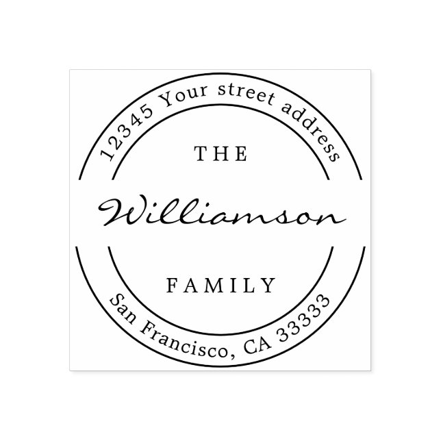 Classic Address Family Name Rubber Stamp (Imprint)