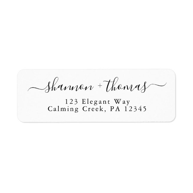 Classic Address Label, Black & White, Elegant (Front)