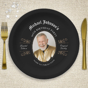 Classic Aged to Perfection 50th Birthday Party Paper Plate