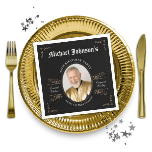 Classic Aged to Perfection Custom 50th Birthday  Napkin
