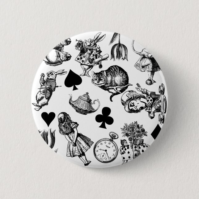 Classic Alice adventures in wonderland characters 6 Cm Round Badge (Front)