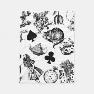 Classic Alice adventures in wonderland characters Fleece Blanket