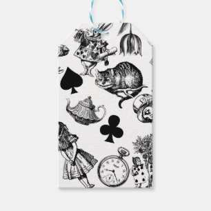 Classic Alice adventures in wonderland characters Gift Tags