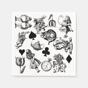Classic Alice adventures in wonderland characters Napkin