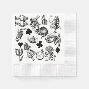 Classic Alice adventures in wonderland characters Napkin
