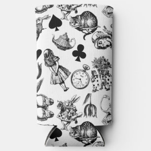 Classic Alice adventures in wonderland characters Seltzer Can Cooler