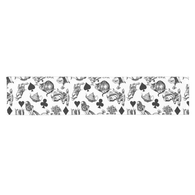 Classic Alice adventures in wonderland characters Short Table Runner (Horizontal)