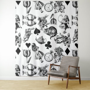 Classic Alice adventures in wonderland characters Tapestry
